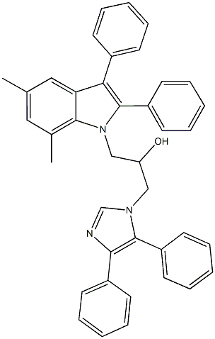 1-(5,7-dimethyl-2,3-diphenyl-1H-indol-1-yl)-3-(4,5-diphenyl-1H-imidazol-1-yl)-2-propanol Struktur