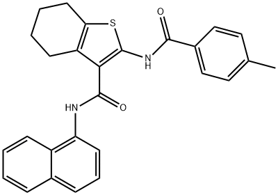 2-[(4-methylbenzoyl)amino]-N-(1-naphthyl)-4,5,6,7-tetrahydro-1-benzothiophene-3-carboxamide Struktur