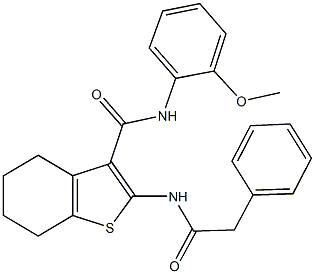 N-(2-methoxyphenyl)-2-[(phenylacetyl)amino]-4,5,6,7-tetrahydro-1-benzothiophene-3-carboxamide Struktur