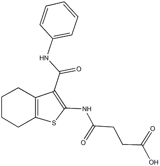 4-{[3-(anilinocarbonyl)-4,5,6,7-tetrahydro-1-benzothien-2-yl]amino}-4-oxobutanoic acid Struktur