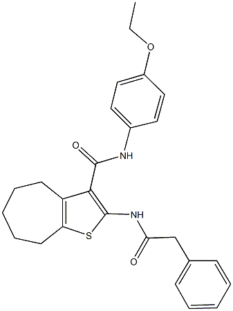 N-(4-ethoxyphenyl)-2-[(phenylacetyl)amino]-5,6,7,8-tetrahydro-4H-cyclohepta[b]thiophene-3-carboxamide Struktur