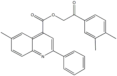 2-(3,4-dimethylphenyl)-2-oxoethyl 6-methyl-2-phenyl-4-quinolinecarboxylate Struktur