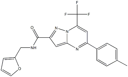 N-(2-furylmethyl)-5-(4-methylphenyl)-7-(trifluoromethyl)pyrazolo[1,5-a]pyrimidine-2-carboxamide Struktur