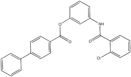 3-[(2-chlorobenzoyl)amino]phenyl [1,1'-biphenyl]-4-carboxylate Struktur