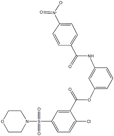 3-({4-nitrobenzoyl}amino)phenyl 2-chloro-5-(4-morpholinylsulfonyl)benzoate Struktur