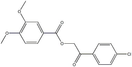 2-(4-chlorophenyl)-2-oxoethyl 3,4-dimethoxybenzoate Struktur