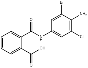 2-[(4-amino-3-bromo-5-chloroanilino)carbonyl]benzoic acid Struktur