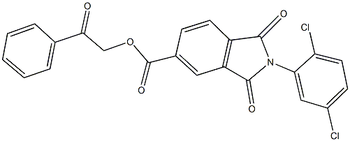 2-oxo-2-phenylethyl 2-(2,5-dichlorophenyl)-1,3-dioxoisoindoline-5-carboxylate Struktur