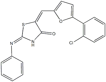 5-{[5-(2-chlorophenyl)-2-furyl]methylene}-2-(phenylimino)-1,3-thiazolidin-4-one Struktur