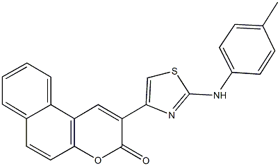 2-[2-(4-toluidino)-1,3-thiazol-4-yl]-3H-benzo[f]chromen-3-one Struktur