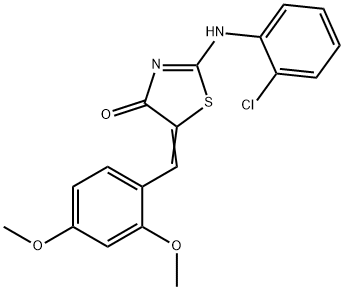 2-[(2-chlorophenyl)imino]-5-(2,4-dimethoxybenzylidene)-1,3-thiazolidin-4-one Struktur