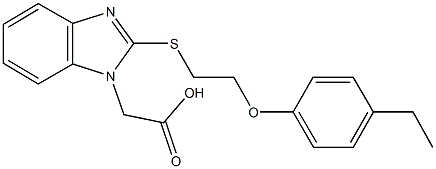 (2-{[2-(4-ethylphenoxy)ethyl]sulfanyl}-1H-benzimidazol-1-yl)acetic acid Struktur