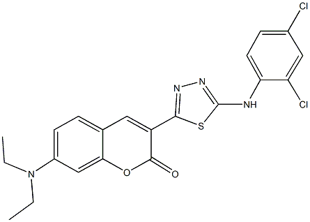 3-[5-(2,4-dichloroanilino)-1,3,4-thiadiazol-2-yl]-7-(diethylamino)-2H-chromen-2-one Struktur