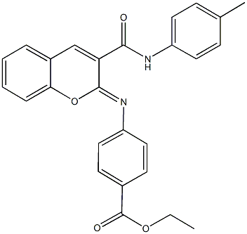 ethyl 4-{[3-(4-toluidinocarbonyl)-2H-chromen-2-ylidene]amino}benzoate Struktur