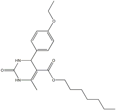 heptyl 4-(4-ethoxyphenyl)-6-methyl-2-oxo-1,2,3,4-tetrahydro-5-pyrimidinecarboxylate Struktur