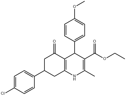 ethyl 7-(4-chlorophenyl)-4-(4-methoxyphenyl)-2-methyl-5-oxo-1,4,5,6,7,8-hexahydro-3-quinolinecarboxylate Struktur