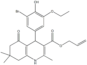 allyl 4-(3-bromo-5-ethoxy-4-hydroxyphenyl)-2,7,7-trimethyl-5-oxo-1,4,5,6,7,8-hexahydro-3-quinolinecarboxylate Struktur