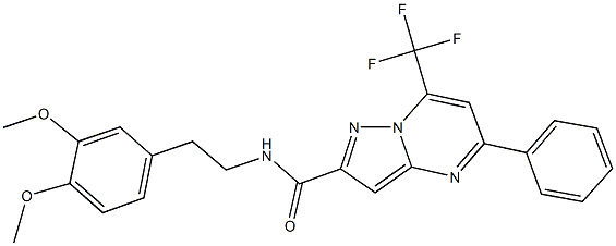 N-[2-(3,4-dimethoxyphenyl)ethyl]-5-phenyl-7-(trifluoromethyl)pyrazolo[1,5-a]pyrimidine-2-carboxamide Struktur