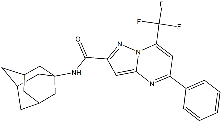 N-(1-adamantyl)-5-phenyl-7-(trifluoromethyl)pyrazolo[1,5-a]pyrimidine-2-carboxamide Struktur