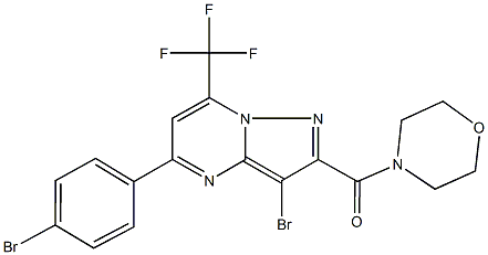 3-bromo-5-(4-bromophenyl)-2-(4-morpholinylcarbonyl)-7-(trifluoromethyl)pyrazolo[1,5-a]pyrimidine Struktur