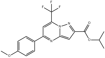 isopropyl 5-(4-methoxyphenyl)-7-(trifluoromethyl)pyrazolo[1,5-a]pyrimidine-2-carboxylate Struktur