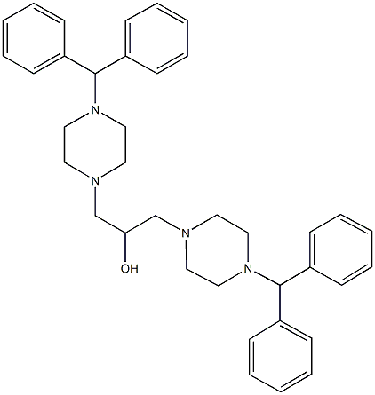 1,3-bis(4-benzhydryl-1-piperazinyl)-2-propanol Struktur