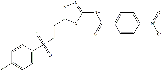 4-nitro-N-(5-{2-[(4-methylphenyl)sulfonyl]ethyl}-1,3,4-thiadiazol-2-yl)benzamide Struktur