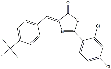 4-(4-tert-butylbenzylidene)-2-(2,4-dichlorophenyl)-1,3-oxazol-5(4H)-one Struktur