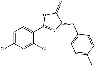 2-(2,4-dichlorophenyl)-4-(4-methylbenzylidene)-1,3-oxazol-5(4H)-one Struktur