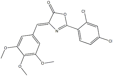 2-(2,4-dichlorophenyl)-4-(3,4,5-trimethoxybenzylidene)-1,3-oxazol-5(4H)-one Struktur