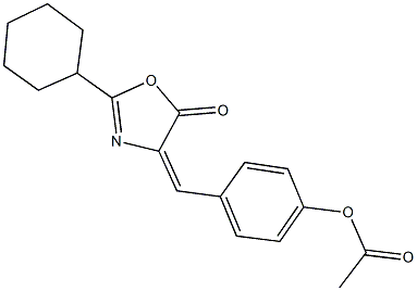 4-[(2-cyclohexyl-5-oxo-1,3-oxazol-4(5H)-ylidene)methyl]phenyl acetate Struktur