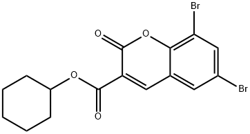 cyclohexyl 6,8-dibromo-2-oxo-2H-chromene-3-carboxylate Struktur