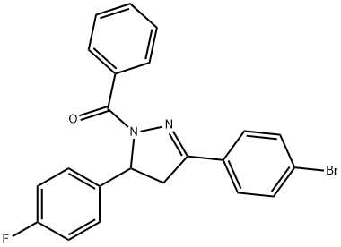 1-benzoyl-3-(4-bromophenyl)-5-(4-fluorophenyl)-4,5-dihydro-1H-pyrazole Struktur