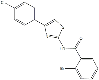 2-bromo-N-[4-(4-chlorophenyl)-1,3-thiazol-2-yl]benzamide Struktur