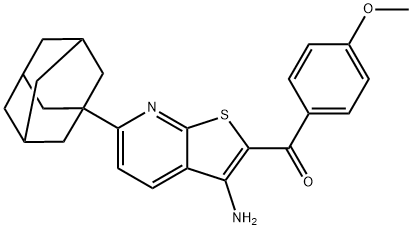 [6-(1-adamantyl)-3-aminothieno[2,3-b]pyridin-2-yl](4-methoxyphenyl)methanone Struktur