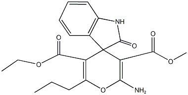 5'-ethyl 3'-methyl 2'-amino-1,3-dihydro-6'-propyl-2-oxospiro[2H-indole-3,4'-(4'H)-pyran]-3',5'-dicarboxylate Struktur