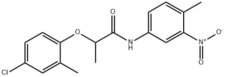 2-(4-chloro-2-methylphenoxy)-N-{3-nitro-4-methylphenyl}propanamide Struktur