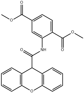 dimethyl 2-[(9H-xanthen-9-ylcarbonyl)amino]terephthalate Struktur