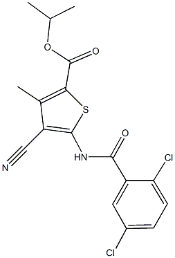 isopropyl 4-cyano-5-[(2,5-dichlorobenzoyl)amino]-3-methyl-2-thiophenecarboxylate Struktur