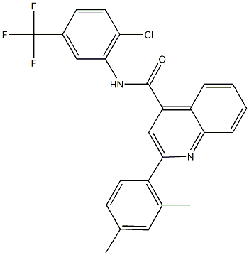 N-[2-chloro-5-(trifluoromethyl)phenyl]-2-(2,4-dimethylphenyl)-4-quinolinecarboxamide Struktur