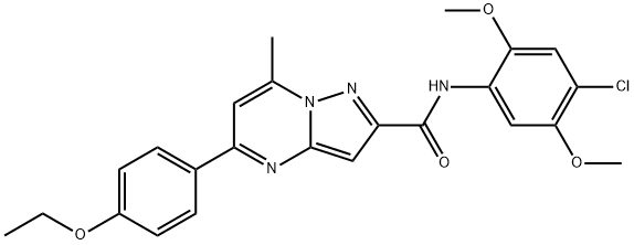 N-(4-chloro-2,5-dimethoxyphenyl)-5-(4-ethoxyphenyl)-7-methylpyrazolo[1,5-a]pyrimidine-2-carboxamide Struktur