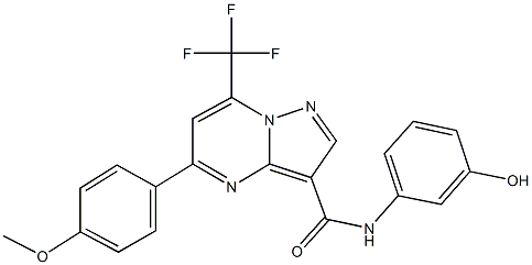 N-(3-hydroxyphenyl)-5-(4-methoxyphenyl)-7-(trifluoromethyl)pyrazolo[1,5-a]pyrimidine-3-carboxamide Struktur