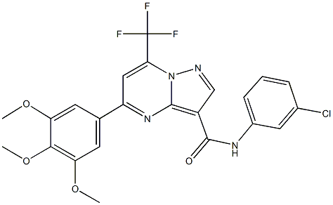 N-(3-chlorophenyl)-7-(trifluoromethyl)-5-(3,4,5-trimethoxyphenyl)pyrazolo[1,5-a]pyrimidine-3-carboxamide Struktur