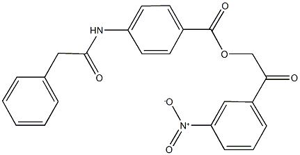 2-{3-nitrophenyl}-2-oxoethyl 4-[(phenylacetyl)amino]benzoate Struktur