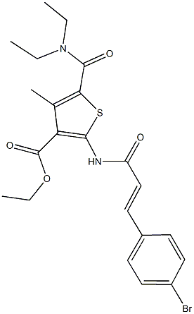 ethyl 2-{[3-(4-bromophenyl)acryloyl]amino}-5-[(diethylamino)carbonyl]-4-methyl-3-thiophenecarboxylate Struktur