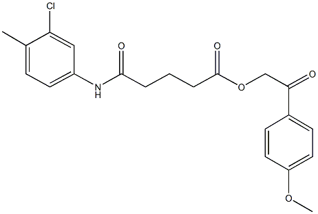 2-(4-methoxyphenyl)-2-oxoethyl 5-(3-chloro-4-methylanilino)-5-oxopentanoate Struktur