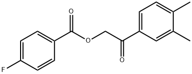 2-(3,4-dimethylphenyl)-2-oxoethyl 4-fluorobenzoate Struktur