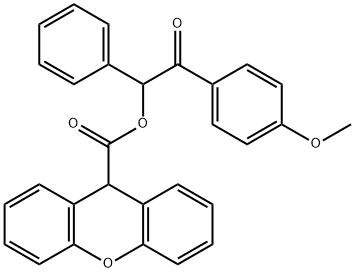 2-(4-methoxyphenyl)-2-oxo-1-phenylethyl 9H-xanthene-9-carboxylate Struktur