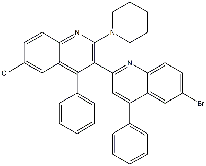 6'-bromo-6-chloro-4,4'-diphenyl-2-(1-piperidinyl)-2',3-biquinoline Struktur