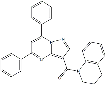 1-[(5,7-diphenylpyrazolo[1,5-a]pyrimidin-3-yl)carbonyl]-1,2,3,4-tetrahydroquinoline Struktur